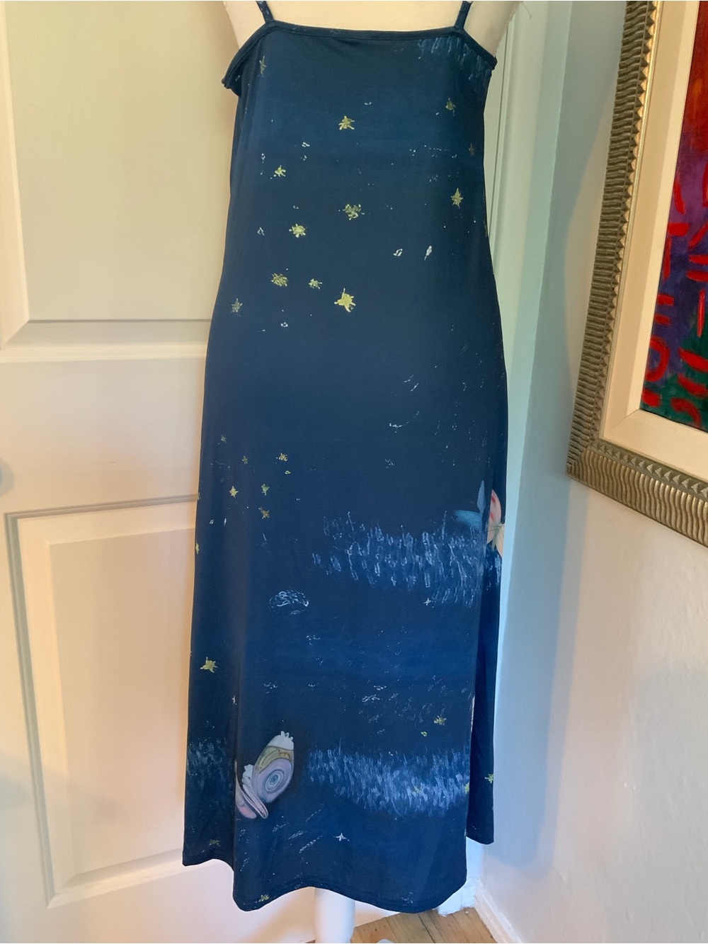 NWT Johnny Was Aurelius Mesh Embroidered Dress Over Printed Slip - Picture 13 of 14